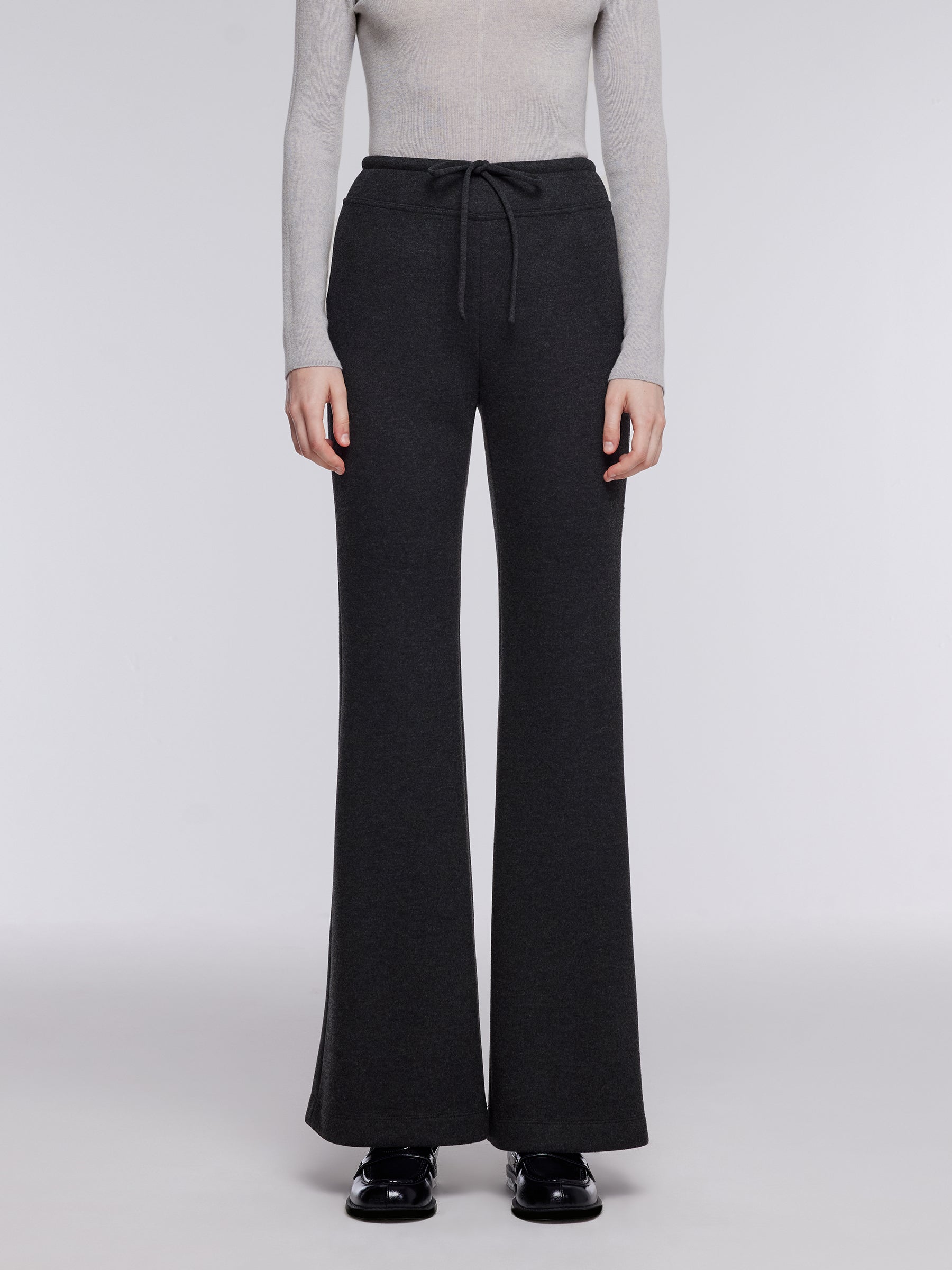 [Preview] Drawstring Waist Stretch Women Flared Pants GOELIA