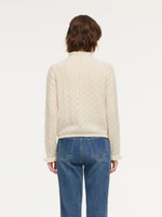 100% Cashmere Ruffle Neck Women Sweater GOELIA
