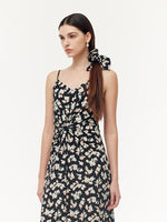 100% Cotton Strap Maxi Dress And Lyocell Cardigan Two-Piece Set GOELIA