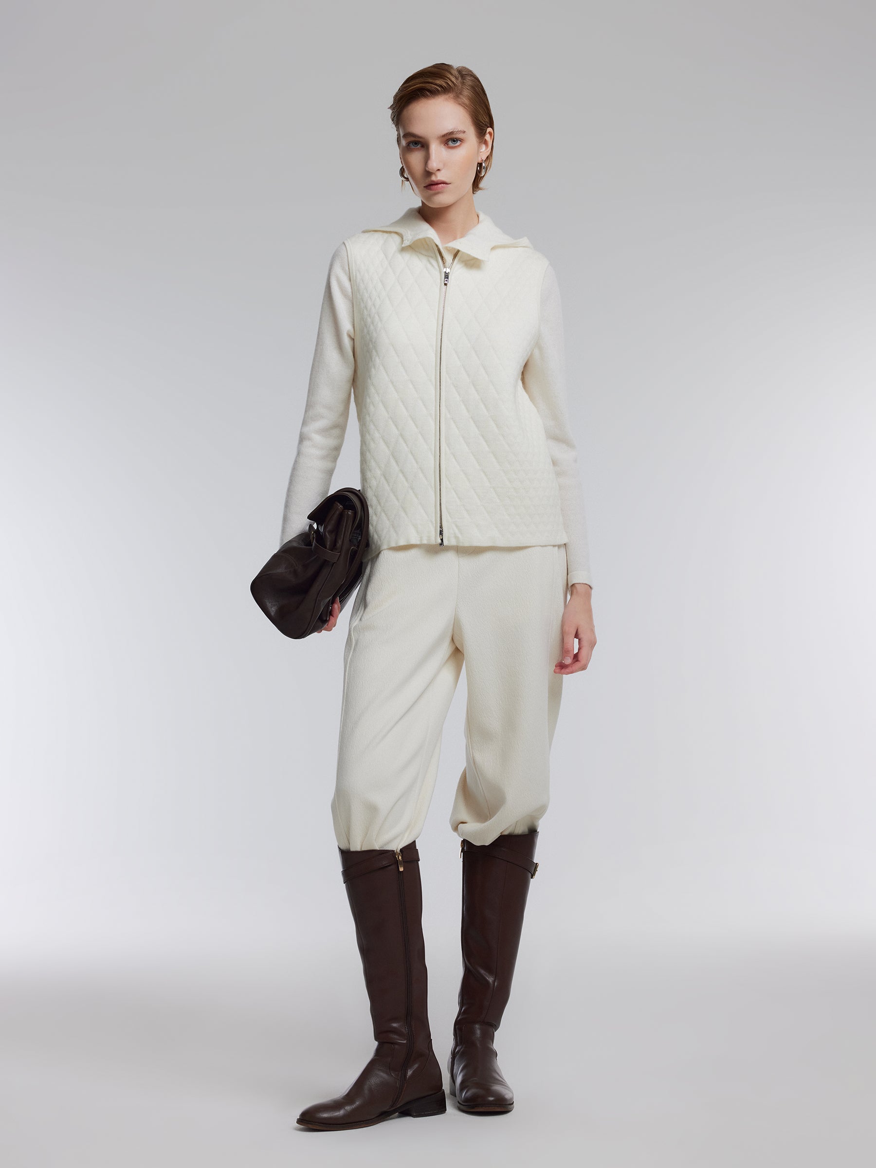 [Preview] Wool Blend Women Zip-Up Vest GOELIA
