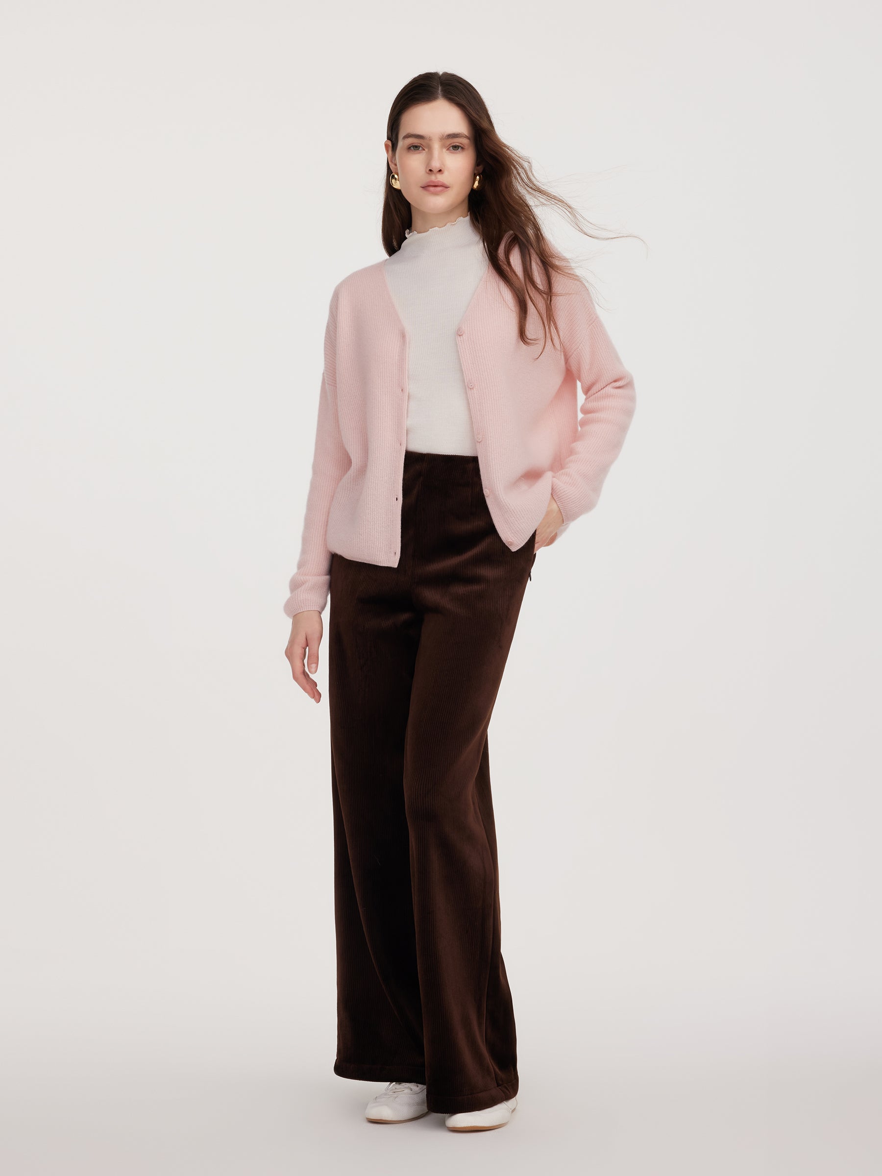 100% Cashmere Reversible Women Cardigan GOELIA