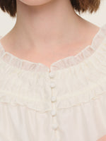 Tencel Blend 3/4 Sleeve Women H-Line Blouse GOELIA