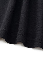 Wool Blend Asymmetrical Hem Women Knit T-Shirt With Detachable Lariat Necklace GOELIA