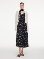[Preview] Ribbon Print Strap Dress And Cardigan Two-Piece Set GOELIA