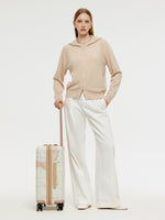 Machine Washable Wool Blend Zip-Up Women Hoodie GOELIA