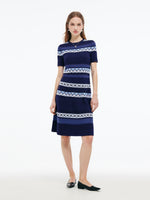 Multicolored Jacquard Women Knit Mini Dress GOELIA