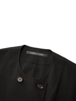 Machine Washable Wool Blend H-Line Double-Breasted Unisex Coat GOELIA