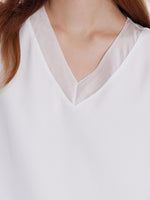 White Acetate V-Neck Tank Top GOELIA