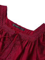 Tencel Blend Embroidered Square Neck Women Blouse GOELIA