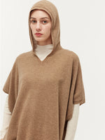 100% Cashmere Hooded Poncho Sweater GOELIA