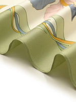 Iris Printed 60 Square 14 Momme Mulberry Silk Scarf GOELIA