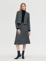 Washable Wool Crop Jacket And Half Skirt Two-piece Set GOELIA
