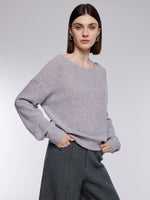[Preview] Wool Blend Sequins Boat Neck Women Sweater GOELIA
