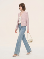 Wool Blend Jacquard Women Cardigan GOELIA