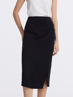 Triacetate Slit Ruched Women Half Skirt GOELIA