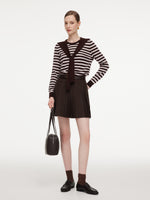 [Preview] Round Neck Stripe Women Knit Top With Detachable Sailor Collar GOELIA
