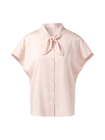 22MM Mulberry Silk Women Bow Tie Neck Shirt GOELIA