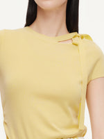 Triacetate Lyocell Blend Women Ribbon Knit Top GOELIA