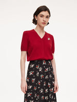 [Preview] Tencel Blend Floral Embroidered Women Knit Top GOELIA