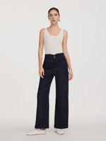 Cotton Denim Fleece Lined Straight Leg Women Jeans GOELIA
