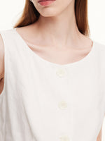 100% Linen Vest And Pants Two-Piece Set GOELIA