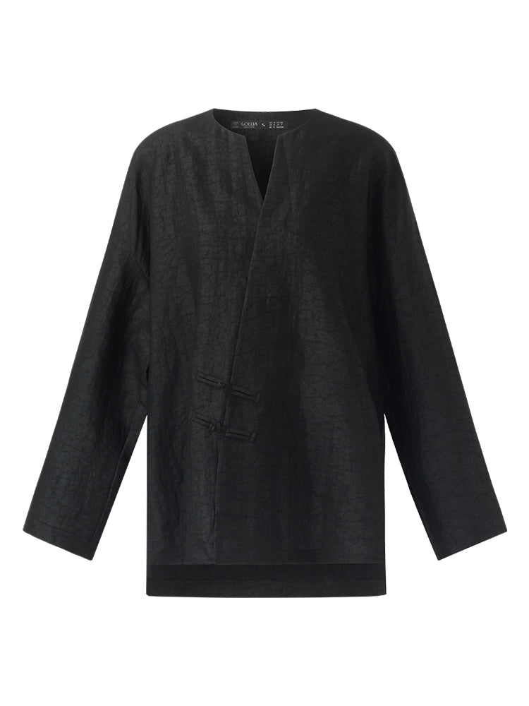 18 Momme Xiang Yun Silk Diagonal Placket Women Jacket GOELIA