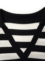 Tencel Striped Patchwork Women Midi Dress GOELIA