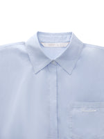 100% Cotton Letter Embroidered Women Oversized Shirt GOELIA