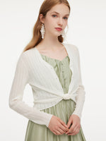 Tencel Wool Blend V-Neck Women Cardigan GOELIA