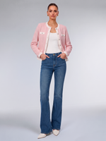 Cotton Contrast Trim Women Cardigan GOELIA