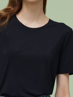 Two-pack (Black & White) Modal Round Neck Unisex T-Shirt GOELIA