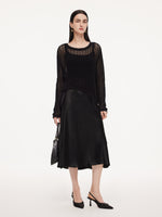 100% Acetate Openwork Pullover & Tank Top & Skirt Three-Piece Set GOELIA
