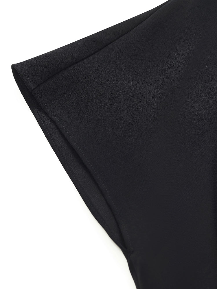 Triacetate Slit Ruched Women Half Skirt