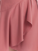 V-neck Notched Lapel Lace-Up Mini Dress GOELIA