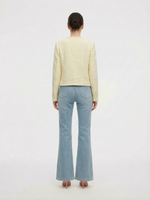 V-Neck Single-Breasted Women Textured Cardigan GOELIA