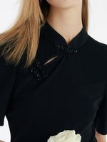 Mandarin Collared Knitted Top And Short Mamianqun Two-Piece Set GOELIA