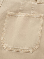 Cotton Denim Straight Wide Leg Women Folded Jeans With Belt GOELIA