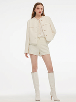 Wool Blend Tweed A-Line Women Shorts GOELIA