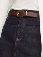 100% Cotton Denim Women A-Line Skirt GOELIA