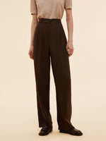 100% Linen Women Straight Leg Pants GOELIA
