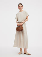 100% Linen Women Bud Sleeve Top GOELIA