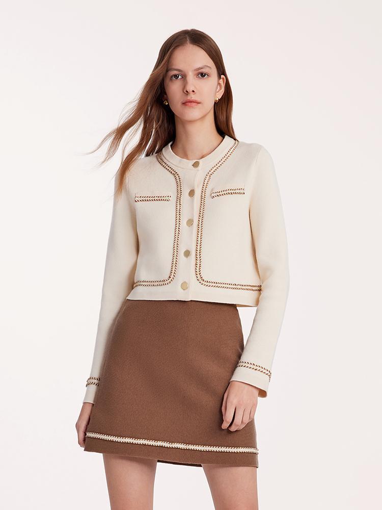 Knitted Crop Jacket And Skirt Two-Piece Suit GOELIA
