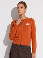 100% Merino Wool Contrasting Buttons Women Cardigan GOELIA
