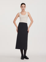 Back Slit Column Women Knit Skirt GOELIA