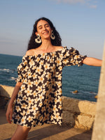 Cotton Floral Print Convertible Neckline Women Tunic Top GOELIA