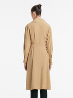 22 Momme Mulberry Silk Women Trench Coat With Belt GOELIA