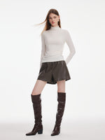 [Preview] Tencel Acetate Silk Blend Women Mock Neck Knit Top GOELIA