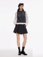 Wool Blend Faux Two-Piece Women Blouse GOELIA