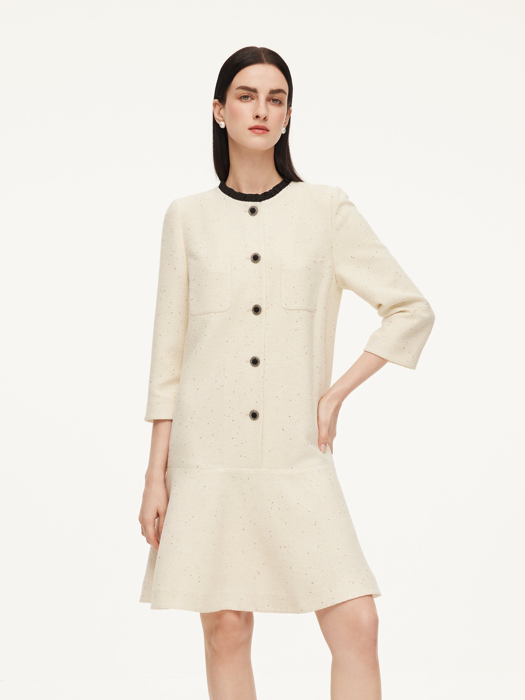 Sequins A-Line Ruffle Hem Women Mini Dress GOELIA