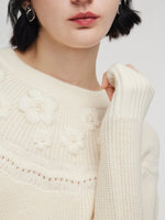 Wool Blend Embroidered Women Sweater GOELIA
